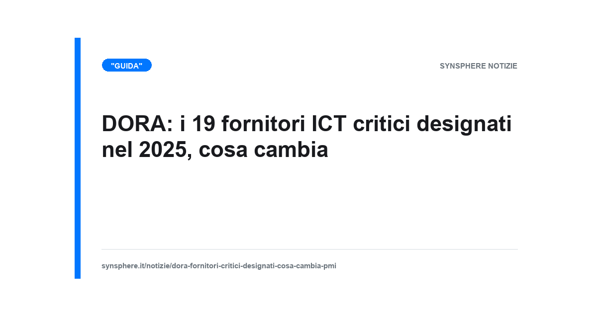Schema della catena di fornitura TIC nel settore finanziario secondo il regolamento DORA