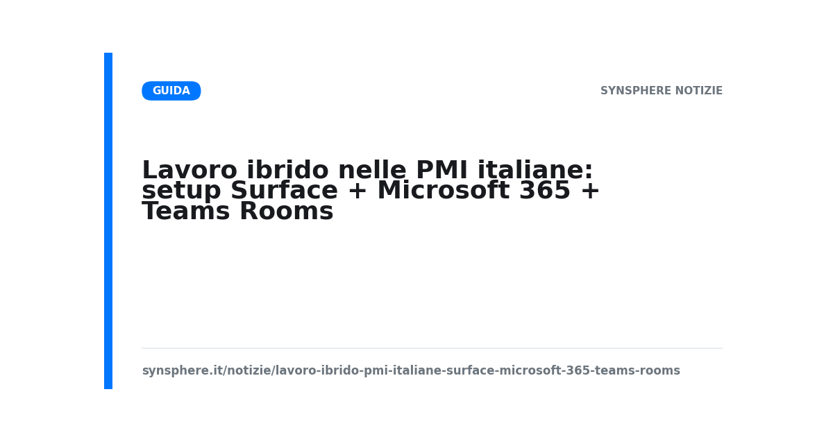 Lavoro ibrido nelle PMI italiane: setup Surface + Microsoft 365 + Teams Rooms