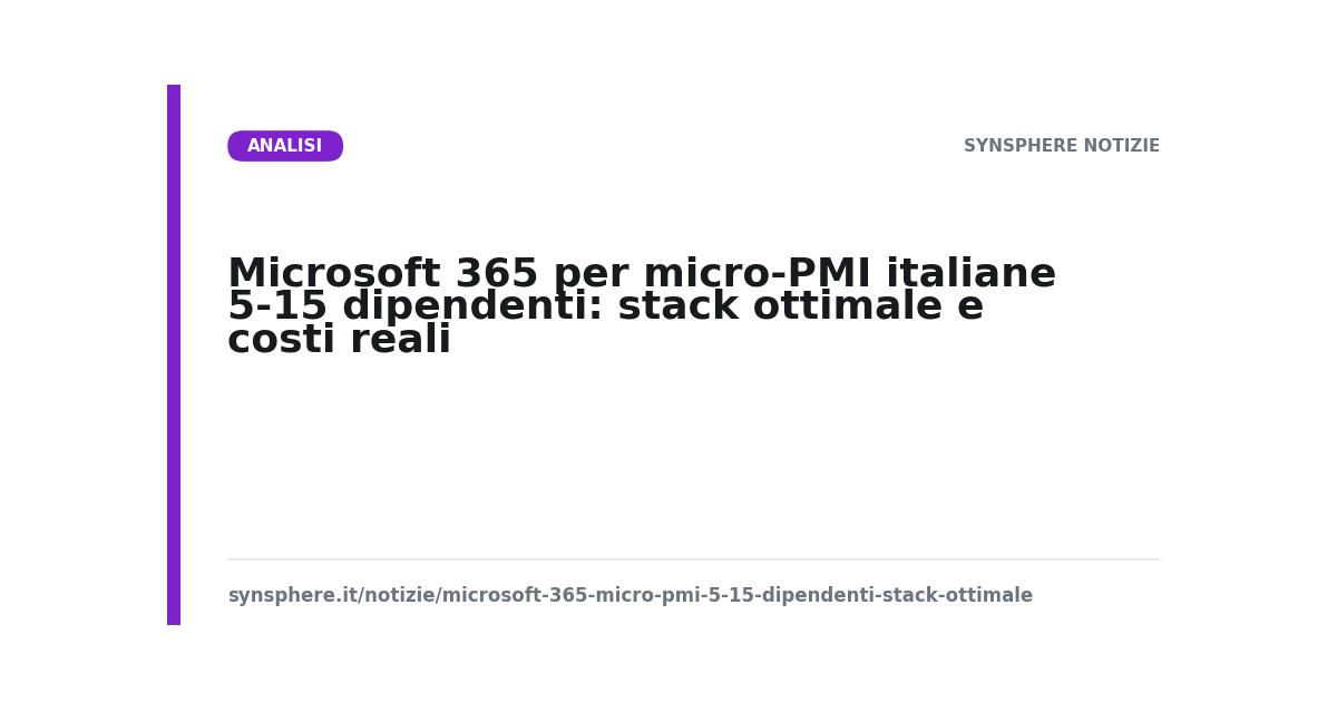 Microsoft 365 per micro-PMI italiane 5-15 dipendenti: stack ottimale e costi reali