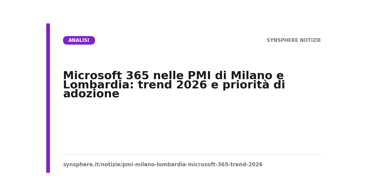 Microsoft 365 nelle PMI di Milano e Lombardia: trend 2026 e priorità di adozione