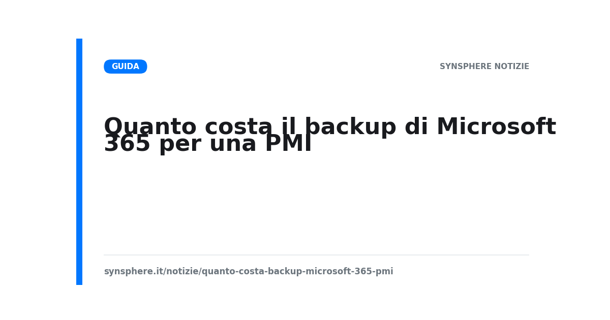 Quanto costa il backup di Microsoft 365 per una PMI italiana